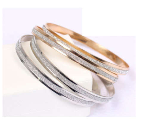 Gorgeous 6mm Imported 2 Gold or 2 Silver Glitter Bangles