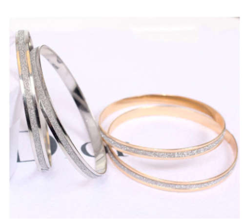 Gorgeous 6mm Imported 2 Gold or 2 Silver Glitter Bangles