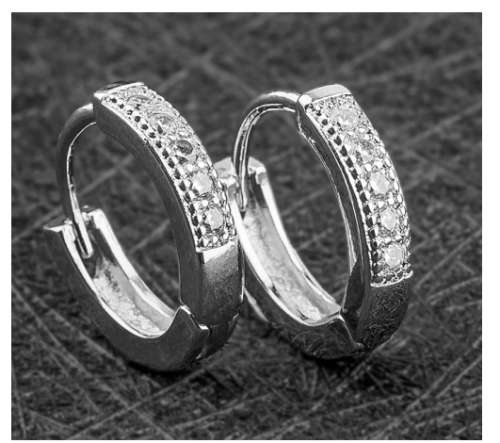 Dazzling Cr. Diamonds in 925 Sterling Silver Earrings Internationally Imported Filled Earrings