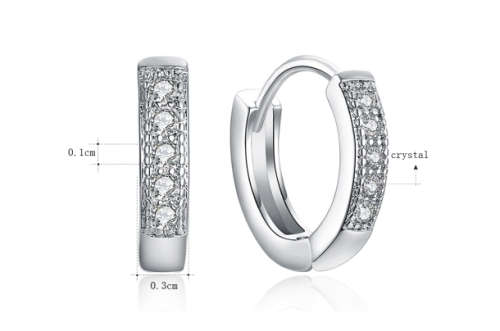 Dazzling Cr. Diamonds in 925 Sterling Silver Earrings Internationally Imported Filled Earrings