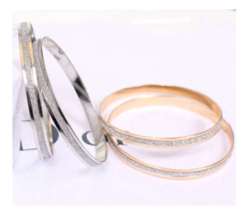 Gorgeous 6mm Imported 2 Gold or 2 Silver Glitter Bangles