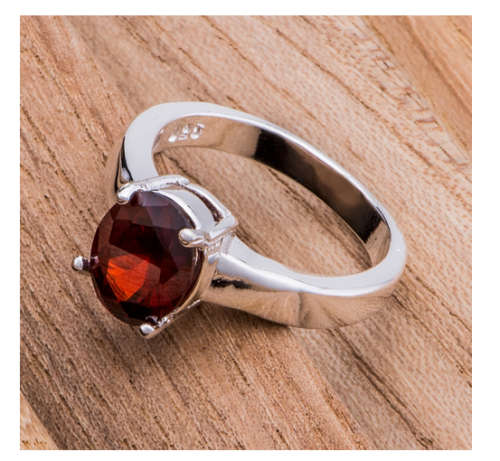 Stylish Sim Red Garnet Set in 925 Sterling Silver Ring Imported Filled Jewellery
