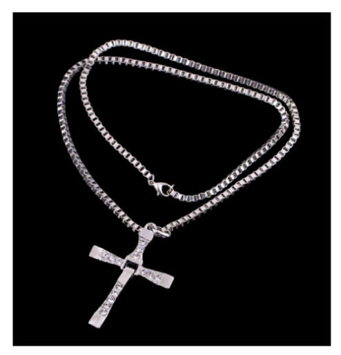 Attractive Diamante in 925 Sterling Silver Cross with free Matching Chain Imported Filled Jewellery