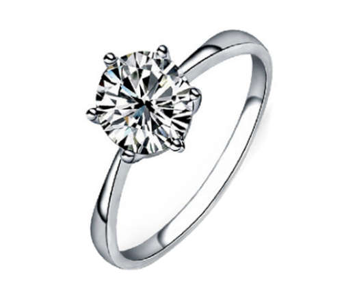 Popular 1.2ct Sim. Diamond Set in 925 Sterling Silver Imported Filled Ring