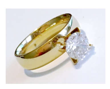 Bianca's Solitaire Cr Diamond Engagement 18ct Yellow Imported Rolled Gold Ring