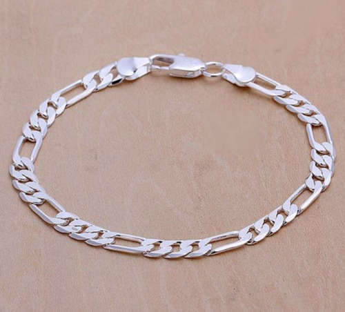 Sparkling Unisex 7mm 925 Sterling Silver Bracelet Imported Filled Jewellery
