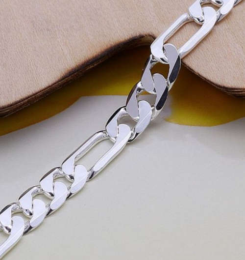 Sparkling Unisex 7mm 925 Sterling Silver Bracelet Imported Filled Jewellery