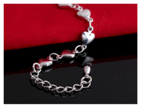Amazing 925 Sterling Silver Petite Heart Shape Bracelet Imported Filled Jewellery