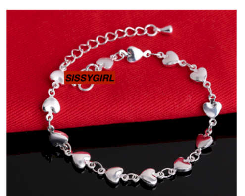 Amazing 925 Sterling Silver Petite Heart Shape Bracelet Imported Filled Jewellery