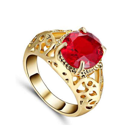 Attractive CR Botswana Ruby In 18k  Unisex Ring Imported Filled  Jewellery