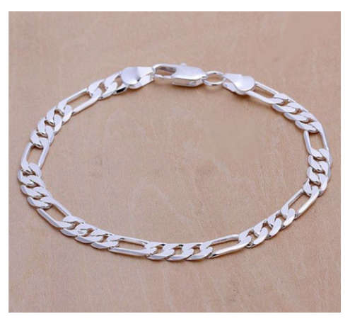 Sparkling Unisex 7mm 925 Sterling Silver Bracelet Imported Filled Jewellery