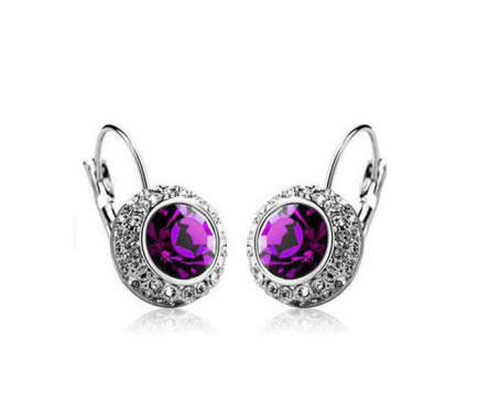 Charming Imported Simulated Amethyst & Diamond  Earrings