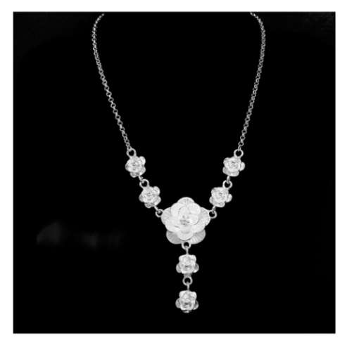 Gorgeous 925 Sterling Silver Rose Neck Chain Imported Filled Jewellery