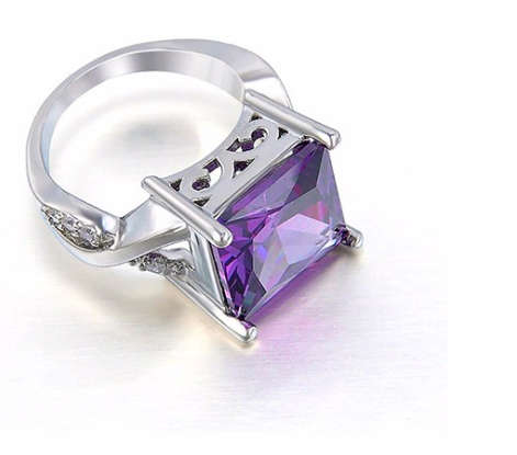 Attractive Imported Simulated Amethyst Ring