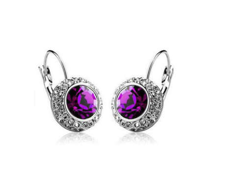 Charming Simulated Amethyst Set in 18ct White Gold Imported Filled Earrings