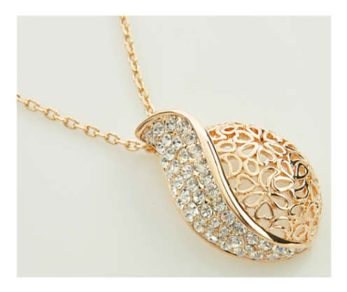 Sparkling Sim Diamonds Set in 9ct Yellow Rolled Gold Imported Neck Chain