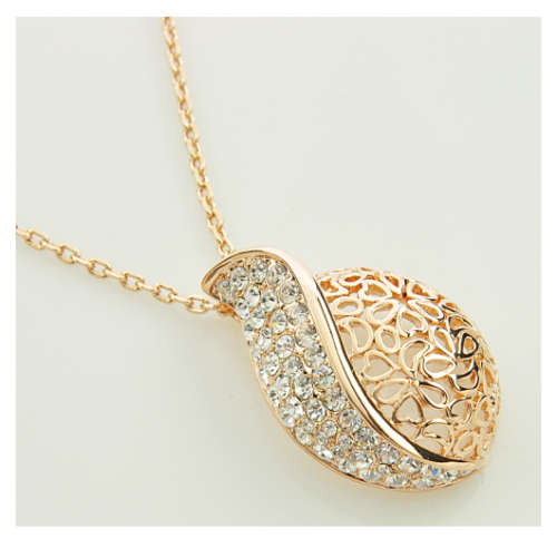 Sparkling Sim Diamonds Set in 9ct Yellow Rolled Gold Imported Neck Chain