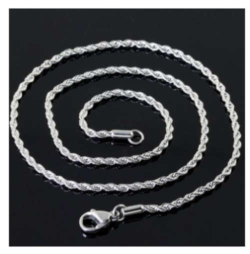 4mm 925 Sterling Silver(with 925 Marking) Imported Filled Rope Chain