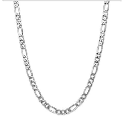 Quality Filled Flashing 4mm Figaro Unisex 925 Sterling Silver Neck Chain