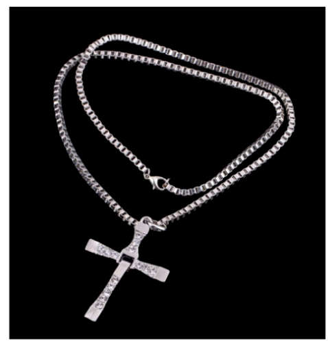 Attractive Diamante in 925 Sterling Silver Cross with free Matching Chain Imported Filled Jewellery