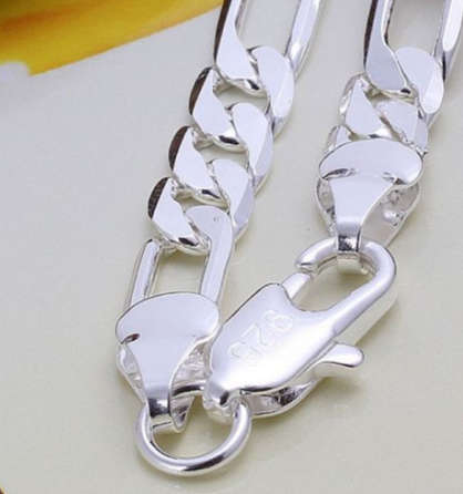 Sparkling Unisex 7mm 925 Sterling Silver Bracelet Imported Filled Jewellery