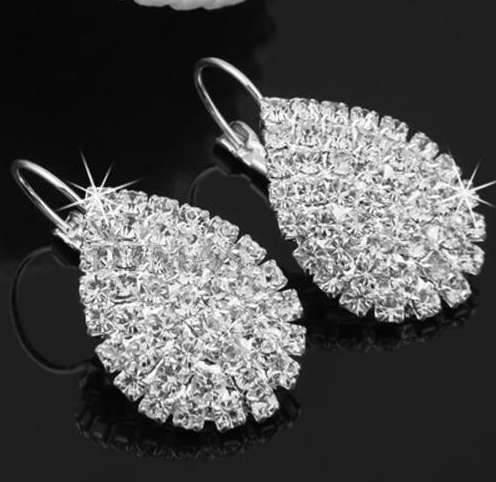 Dazzling Bridal Crystals Imported Dangling Earrings