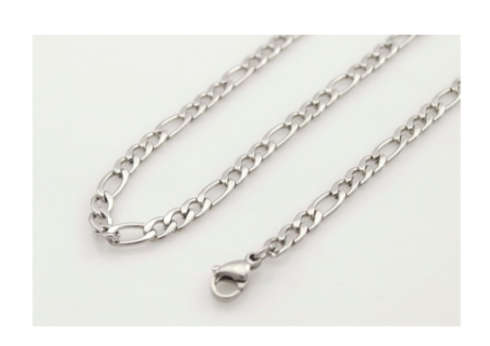 Quality Figaro Unisex 316L Stainless Steel 4mm Imported Neck Chain