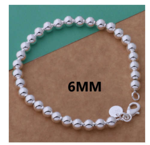 Gorgeous 925 Sterling Silver 6mm Pearl Bracelet Imported Filled Jewellery