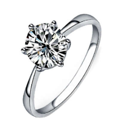 Popular 1.2ct Sim. Diamond Set in 925 Sterling Silver Imported Filled Ring