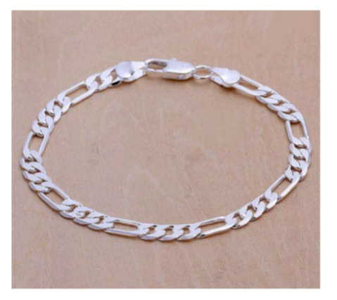 Sparkling Unisex 7mm 925 Sterling Silver Bracelet Imported Filled Jewellery