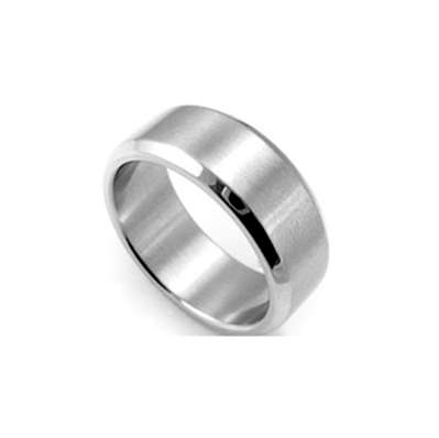 Elegant 316L Stainless Steel Unisex Imported Brush Finish Wedding/Engagement Ring