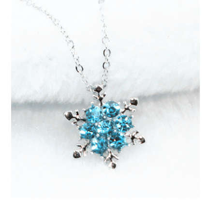 Charming Vintage Blue Snowflake Zircon with Free Matching Necklaces