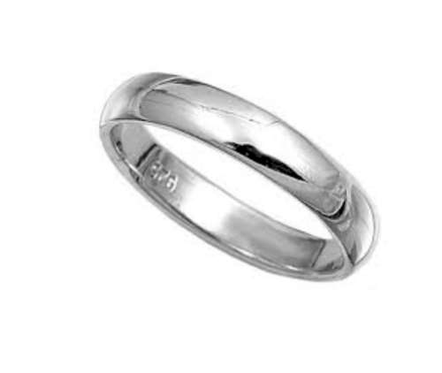 Quality Unisex 4mm 925 Sterling Silver Wedding Band Imported filled Jewellery
