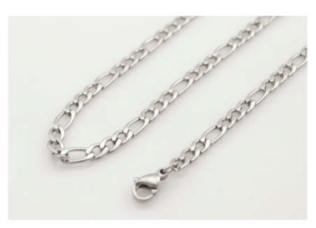 Quality Figaro Unisex 316L Stainless Steel 4mm Imported Neck Chain
