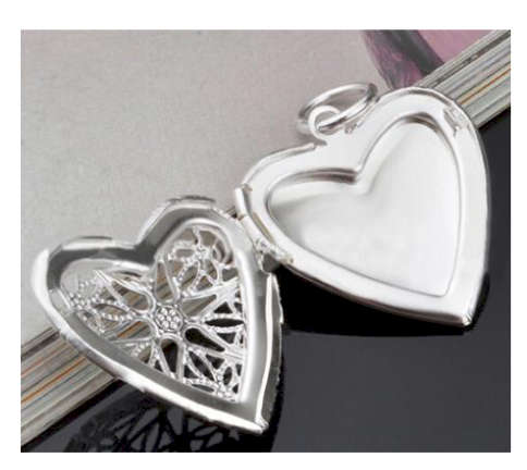 ElegantHeart Shape 925 Sterling Silver Locket with Matching free Chain Imported Filled Jewellery