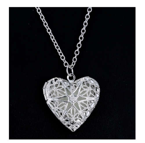 ElegantHeart Shape 925 Sterling Silver Locket with Matching free Chain Imported Filled Jewellery