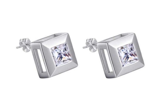 Dazzling Diamante Set in 925 Sterling Silver Imported Earrings Filled Jewellery