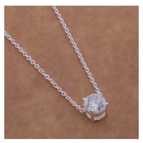 Flashing Sim White Diamond Set in 925 Sterling Silver Pendant & Free Matching Chain Imported Filled