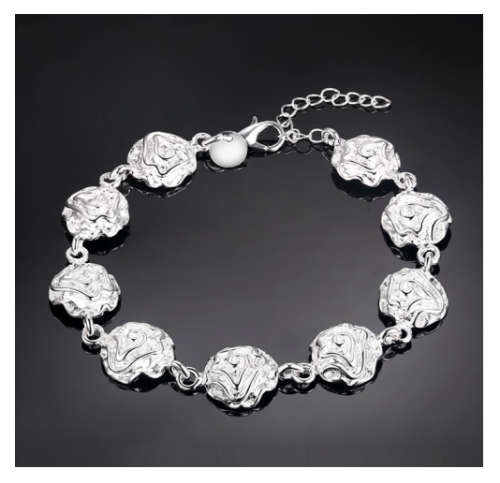 Attractive 925 Sterling Silver Rose Bracelet Imported Quality Filled Jewellery
