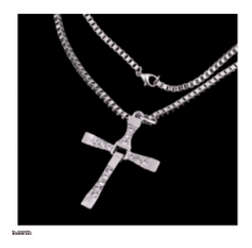 Attractive Diamante Cross with free Matching Chain Imported Jewellery