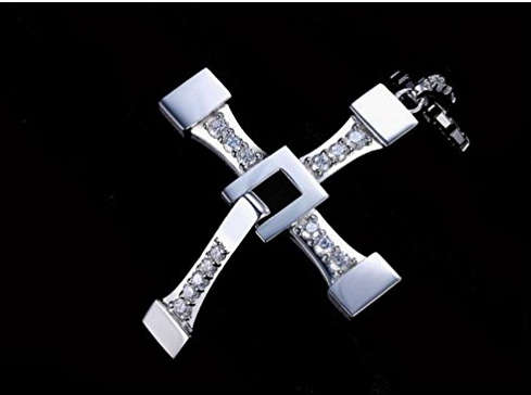 Stylish Sim Diamonds 14K Gold Unisex Cross with Matching Neck Chain Imported Filled Jewellery
