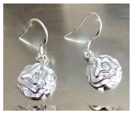 Stylish 925 Sterling Silver Imported Filled Rose Drop Earrings