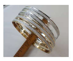 Gorgeous 6mm Imported 2 Gold  Imported  Glitter Bangles