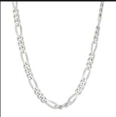 Stylish 2mm Figaro Unisex 925 Sterling Silver Neck Chain Imported Filled Jewellery