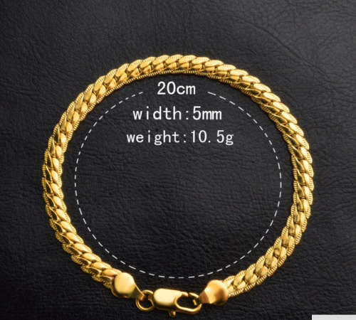 ELEGANT 18KGP YELLOW GOLD 5mm UNISEX IMPORTED Bracelet