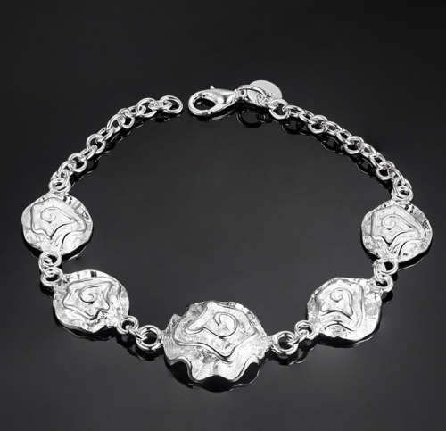 Attractive 925 Sterling Silver Rose Bracelet Imported Quality Filled Jewellery