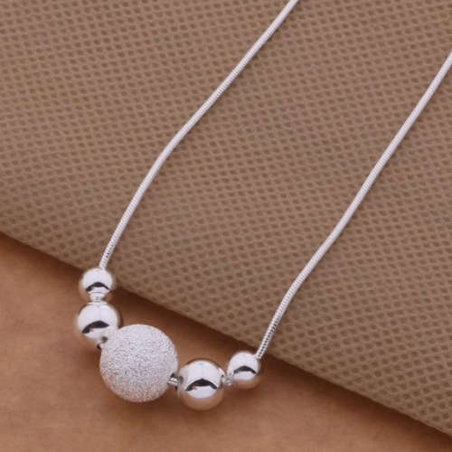 Shimmering 3 Ball Pendants in 925 Sterling Silver Neck Chain Imported Filled Jewellery