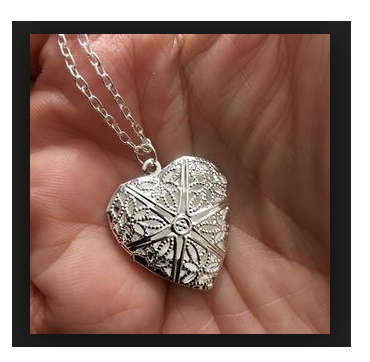 ElegantHeart Shape 925 Sterling Silver Filled Imported Filled Locket with Matching Chain