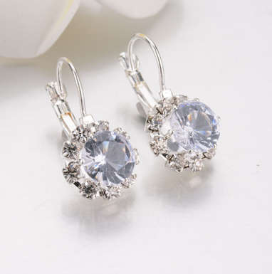 Charming Imported Simulated Diamond in 925 Sterling Silver Imported Filled Earrings