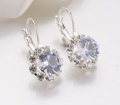 Charming Imported Simulated Diamond in 925 Sterling Silver Imported Filled Earrings